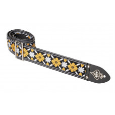 Ace Guitar Strap  Vintage Style  Yellow and White Flowers Lennon Rooftop
