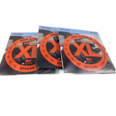D'Addario Guitar Strings  3 Pack  Electric  Pro Steels EPS540  Light - Heavy
