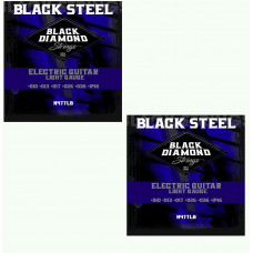 Black Diamond Guitar Strings 2-Pack Electric Extra Light 010-046 Black Steel